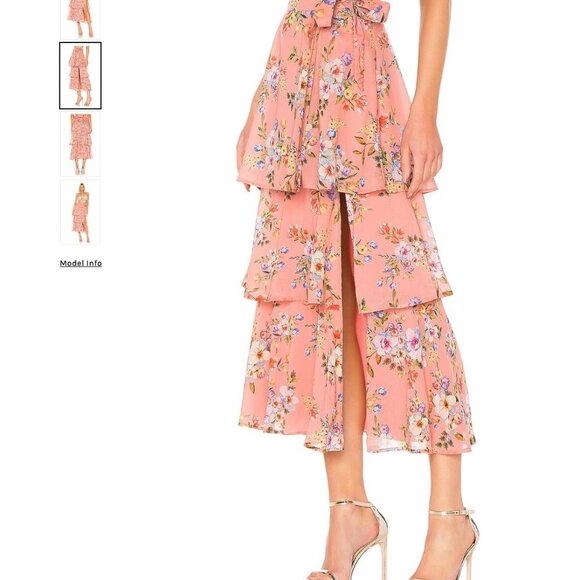 NWOT House of Harlow X REVOLVE Sabine Wrap Skirt in white flora size small - Picture 3 of 7